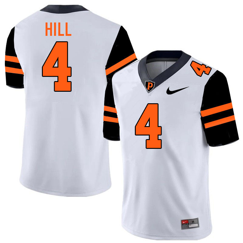 Princeton Tigers #4 Nasir Hill College Football Jerseys,Uniforms Stitched-White